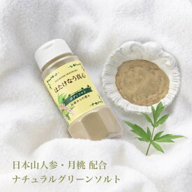 はたけなう真心【ナチュラルグリーンソルト 200g 入浴剤 ボディソルト】日本山人参 月桃 温浴 スクラブ 浴用化粧品 顔ダニ ボディスクラブ ボディソルト バスソルト 高級 保湿 ボディースクラブ 黒ずみ ざらざら 乾燥肌 角質ケア ボディケア 洗顔 自然派 塩 ソルト 還元塩