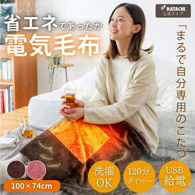 【公式】 HATACHI USBブランケット ひざ掛け ぽかぽかブランケット RelaxingWork リラクシングワーク | 羽立工業 ハタチ 電気毛布 洗える タイマー付き モバイルバッテリー 暖かい あったかい 100×74 ギフト プレゼント