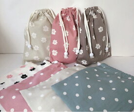 【lefua_hand made】ハンドメイド　給食袋に最適！縦25×横20サイズの　大人くすみ色女の子柄