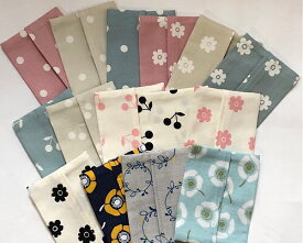 【lefua_hand made】ポケットティッシュケース・外ポケット付　大人くすみ