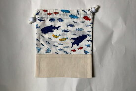 【lefua_hand made】現品限り！　ハンドメイド　コップ袋に最適！縦20×横17サイズ　海の生き物