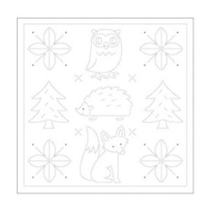 北欧モチーフの花ふきん フォレストー(白) 3袋セット H-1031 オリムパス 布パック