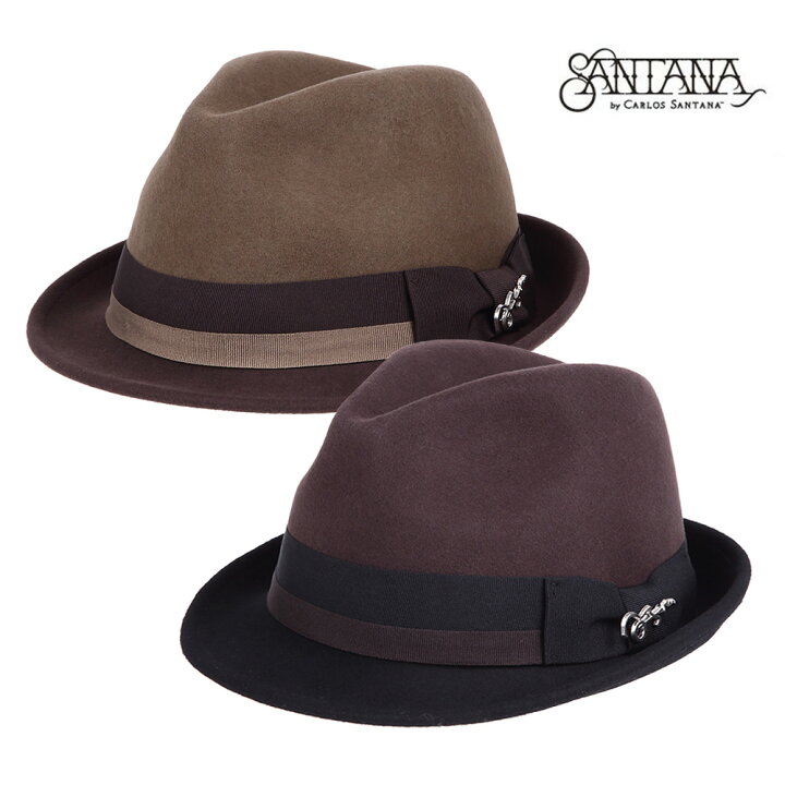 楽天市場 Carlos Santana 中折れハット フェルト ハット 帽子 メンズ 秋冬 中折れ帽子 中折れ 紳士 カルロス サンタナ インポート 2トーンカラー ウール ショートブリム ギターバッジ 中折れ帽 茶 フェルトハット 父の日 ギフト プレゼント Hatblock