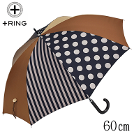 5%OFFクーポン配布中 傘 レディース 60cm 大きめ ブランド 長傘 雨傘 晴雨兼用 ＋RING プラスリング 60cm…