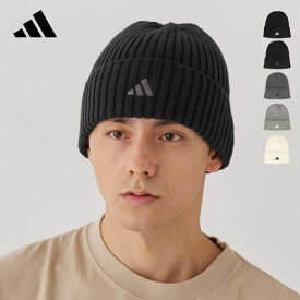 アディダス adidas ニット帽 メンズ レディース ニットワッチ リブ編み アクリル 帽子 秋冬 防寒 シンプル ビーニー リブニットワッチ 25AW