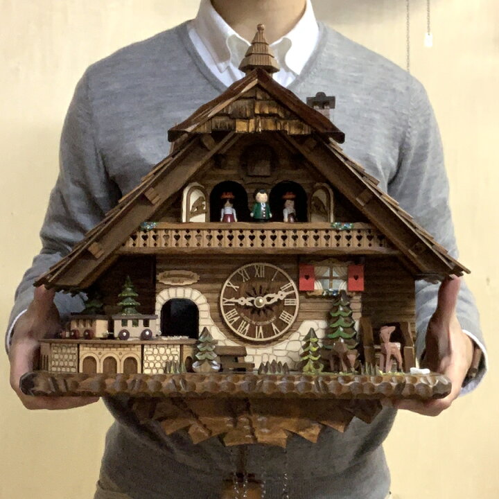 楽天市場】【国内正規品】鳩時計 汽車ぽっぽからくり バンビの山小屋 