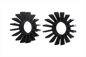 バイクパーツMOTONE CUSTOMS(モートーン) エキゾーストクランプ FI車用 フィン ブラック/ポリッシュMEX0074550255851903