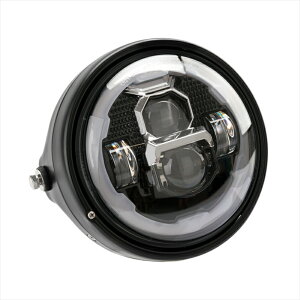 バイクパーツ 電装系プーチ LEDルーメンZヘッドライト LED LUMEN Z HEADLIGHT ブラック汎用21346N 4571415039498