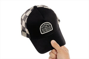 �o�C�N�p�[�c �E�F�AMOTONE CUSTOMS(���[�g�[��) �L���b�v BUFFALOW �u���b�N/�I�t�z���C�g�`�F�b�NSMK009-R4550646335319