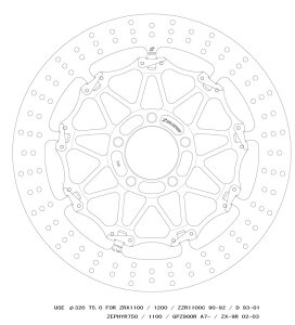 �N���X���b�N�f�B�X�N���[�^�[F��320 L T=5.0 F ZZR1100D/ZZR1200/ZX-12R 00-03GSBDF0002L 4538792793849���i