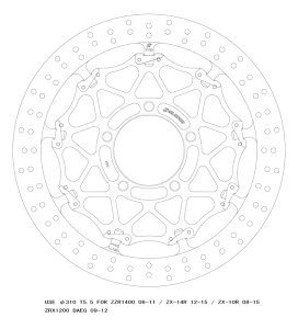 �N���X���b�N�f�B�X�N���[�^�[F��310 L T=5.5 F ZX-10R 08-15/ZX-14R 12-20/6R 19-21 ZX636G ABS�ԉ� GSBDF0004L 4538792793887���i