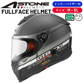 【在庫有り】ASTONE(アストン)フルフェイスヘルメット GTB800 インナーシールド 着脱式内装 バイク用 軽量 グラフィック MATT BLACK/AO10 SILVER　PSマークの種類（PSC）届出事業者名（株式会社はとや）