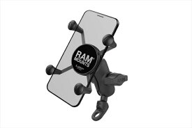 バイクパーツRAM MOUNTS(ラムマウント) Xグリップ S ＆9mm穴ミラーフレームベースセット ショートアーム 1インチボールRAM-PL24550255622459