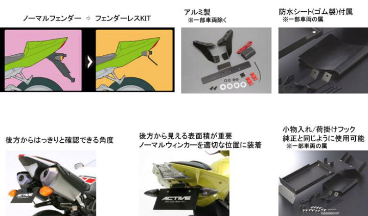 楽天市場】【5日前後で発送】 アクティブ フェンダーレスキット 