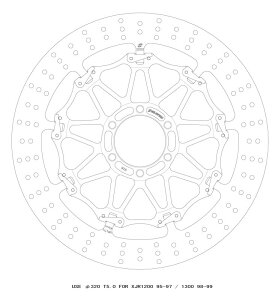 �N���X���b�N�f�B�X�N���[�^�[F��320 R T=5.0 F XJR1200 94-97/XJR1300 98-99GSBDF0006R 4538792793931���i