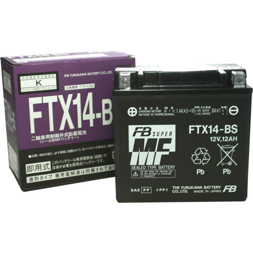 海外直営店 バイク用品 電装系フルカワ フルカワ バッテリー 12V FTX14