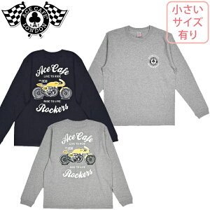 �����O�X���[�u�X�E�F�b�gACE CAFE LONDON(�G�[�X�J�t�F�����h��)ACE CAFE Cotton Long sleeve t-shirt Live to Ride AC001CL �������T�C�Y ���i