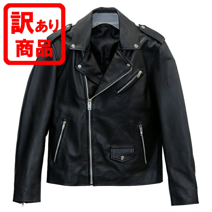 楽天市場 訳あり バイク屋が作ったジャケット はとやオリジナル ダブルライダースジャケット革ジャン 本牛革 レザー シンプル バイク ツーリング 黒 バイク バイク用品はとやグループ
