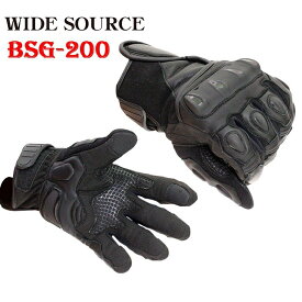 セール バイク用グローブ WIDE SOURCE スマホ対応 BSG-200 ライディンググローブ 手袋 ワイドソース　ホワイト/ブラック　大きいサイズ