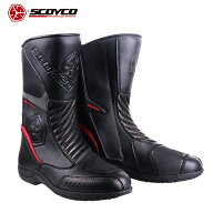 【在庫有り】訳あり バイクライディングブーツ 防水 ロング ブラック SCOYCO サイドジップ 滑りにくい MT…