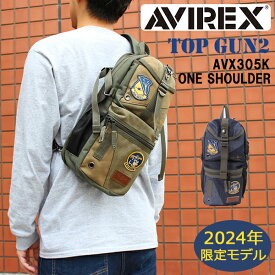 【6月上旬発送予定　予約受付中】送料無料 AVIREX 2024限定モデル EAGLE SERIES TOP GUN2 ボディバッグ AVX305K キャンバス ワンショルダーバッグ TOMCAT アヴィレックス アビレックス メンズ レディース 男女兼用 鞄 斜めがけバッグ ミリタリー ボディーバッグ