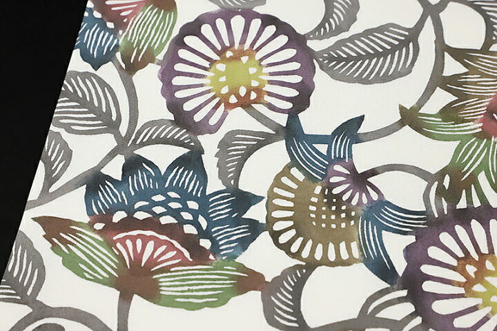 楽天市場】江戸紅型 名古屋帯 紅型染 最駒塩瀬 五泉 白 花唐草 更紗  