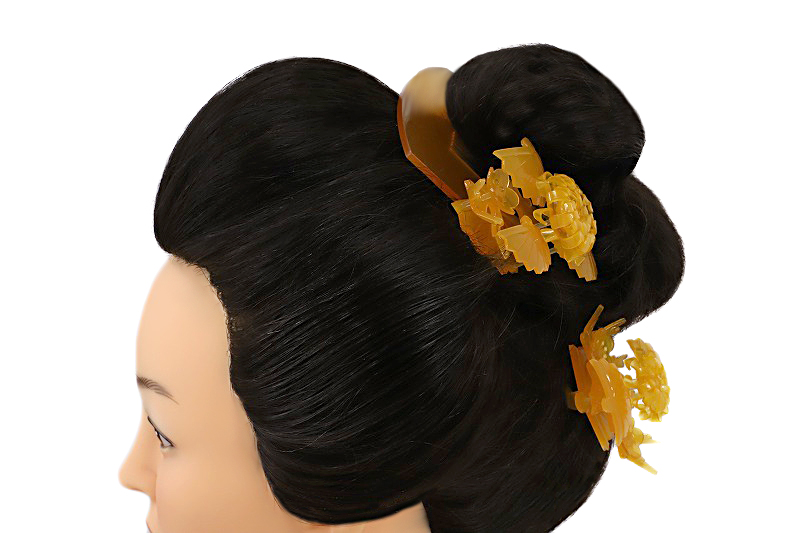 楽天市場】花 魁 引き摺り 日本髪 髪飾り 黄色 菊 きく 梅 うめ 扇 