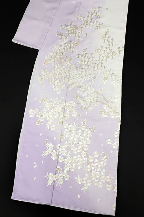 楽天市場】訪問着 手刺繍 正絹 薄紫 桜 未仕立て 仮絵羽 フォーマル 