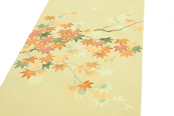 楽天市場】秀美 名古屋帯 十日町友禅 正絹 渋ベージュ 紅葉 もみじ 浜 