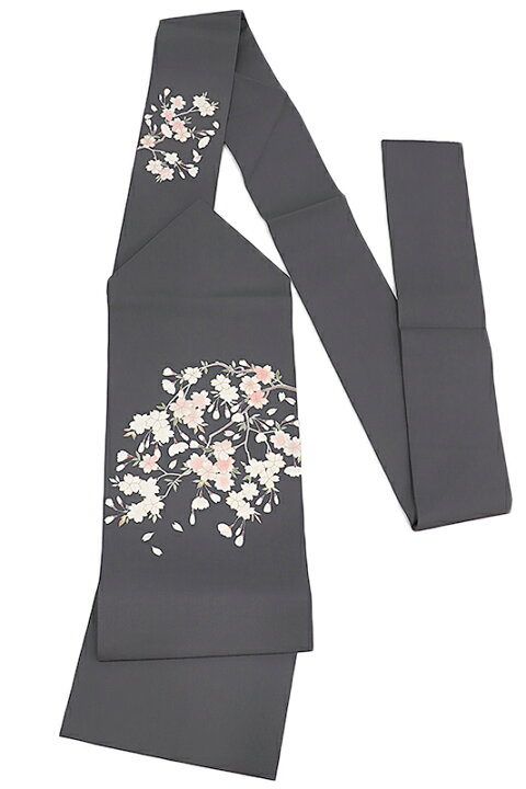 楽天市場】名古屋帯 絹菱 友禅染 正絹 グレー 桜 最駒塩瀬 五泉 新品 