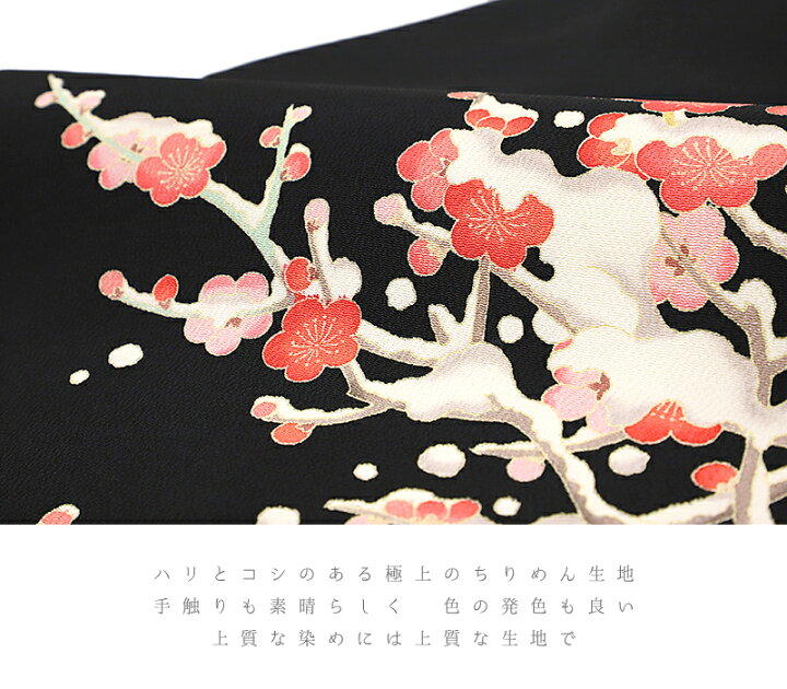 楽天市場】名古屋帯 秀美 十日町友禅 正絹 黒地 梅 ウメ 雪持ち 浜  