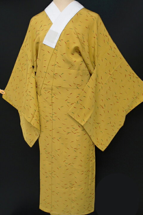 楽天市場】【 中古 】 長襦袢 正絹 からし色 唐辛子 着付け 仕立て 