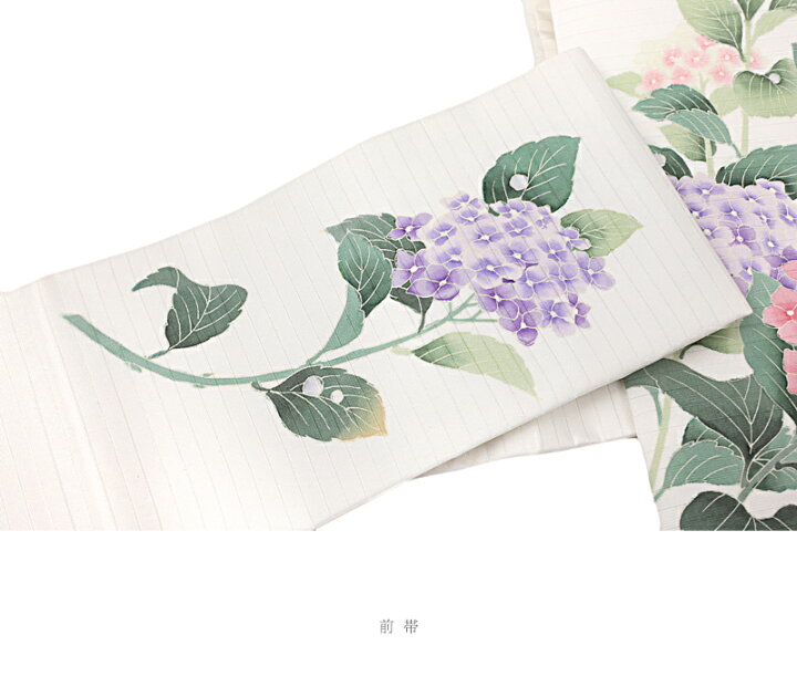楽天市場】名古屋帯 夏帯 秀美 塩瀬 絽 五泉 夏物 正絹 白地 花 紫陽花 