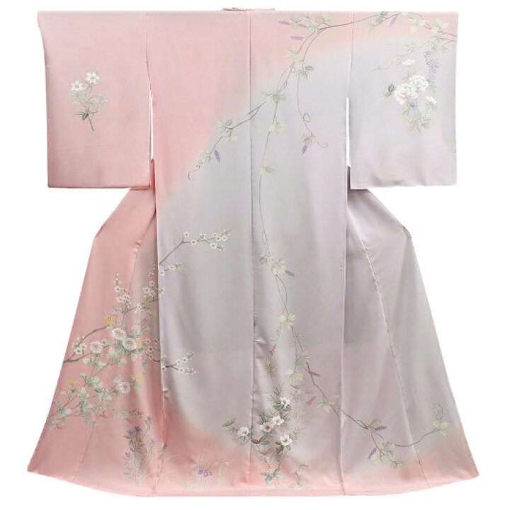 楽天市場】訪問着 手描友禅 正絹 ピンク 薄紫 未仕立て 反物  