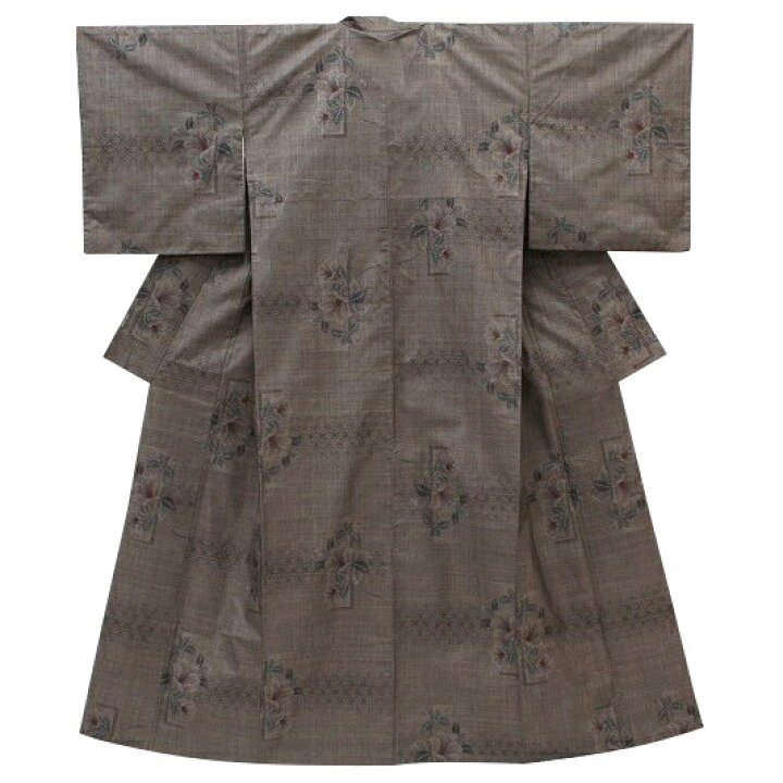 楽天市場】【中古】本場大島紬 泥大島 リサイクル 7マルキ 茶泥色 椿  