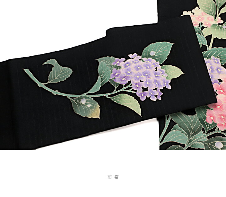 1810 リメイク紫陽花模様塩瀬名古屋帯