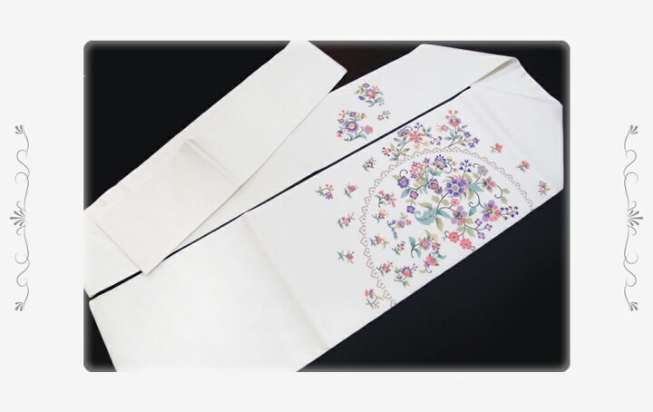 楽天市場】岡重 名古屋帯 駒塩瀬 九寸 未仕立て 正絹 白地 更紗文様  