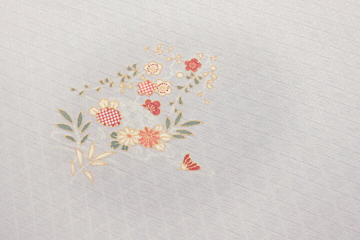 ☆万葉ちりめん 花柄の反物 振り掛ける