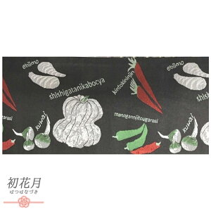 半幅帯 浴衣帯 ゆかた帯 正絹 桐生織 黒地 野菜 人参 唐辛子 くわい かぼちゃ えび芋 アルファベット 文字 リバーシブル お洒落 個性的 ユニーク 新品 細帯 日本製 カジュアル 小紋 紬 浴衣 No.