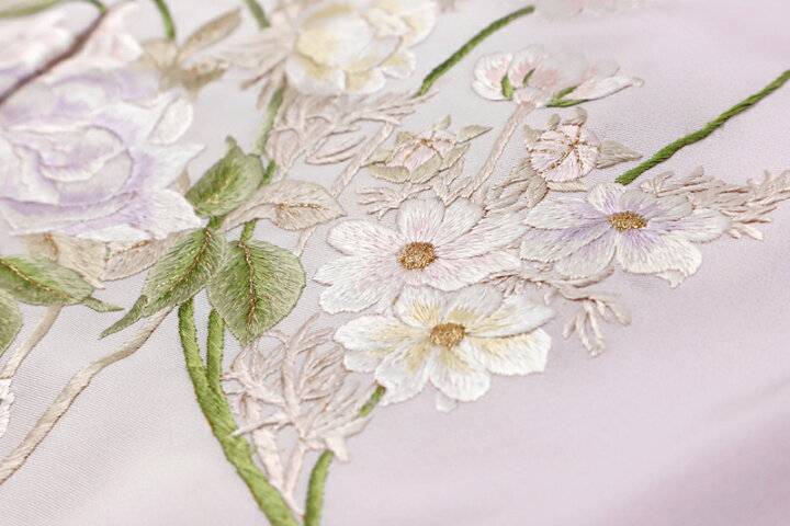 楽天市場】訪問着 尾我佐刺繍 極上手刺繍 正絹 丹後ちりめん 薄紫