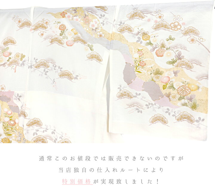 楽天市場】夏物 訪問着 着物 正絹 単衣 金彩加工 型友禅 駒絽 金駒刺繍 