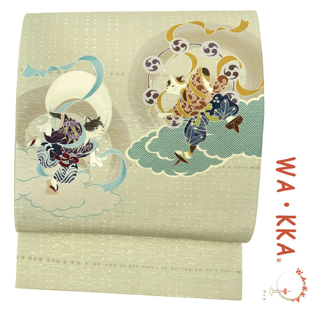 楽天市場】京袋帯 名古屋帯 WA・KKA WAKKA ワッカ 「風にゃん雷にゃん