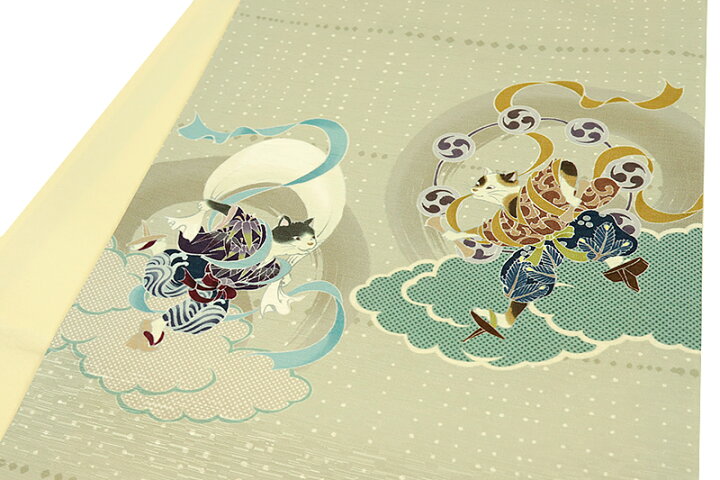 楽天市場】京袋帯 名古屋帯 WA・KKA WAKKA ワッカ 「風にゃん雷にゃん  