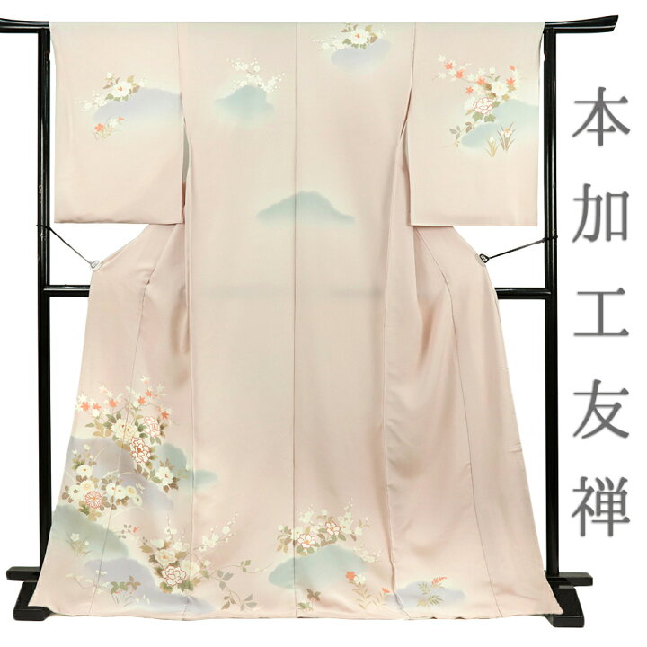 楽天市場】訪問着 正絹 仮絵羽 反物 フォーマル 礼装用 ピンク 花 菊 