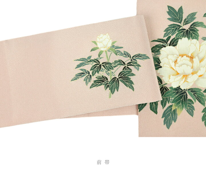 楽天市場】名古屋帯 秀美 九寸 正絹 友禅染 ピンク ピンクベージュ 花 