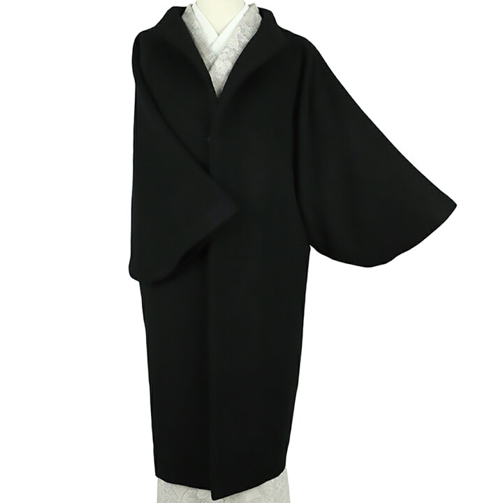 楽天市場】和装コート 黒 ロング フリーサイズ カシミヤ カシミア混  