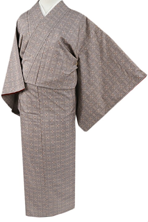 楽天市場】本場 大島紬 屋久杉染 正絹 茶紫 絣 市松 着物 仕立て上がり  