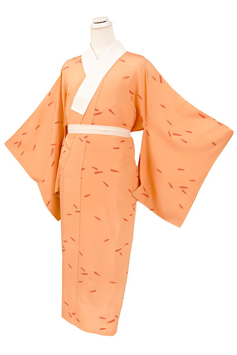 楽天市場】【中古】 長襦袢 正絹 中古 リサイクル サーモンオレンジ 