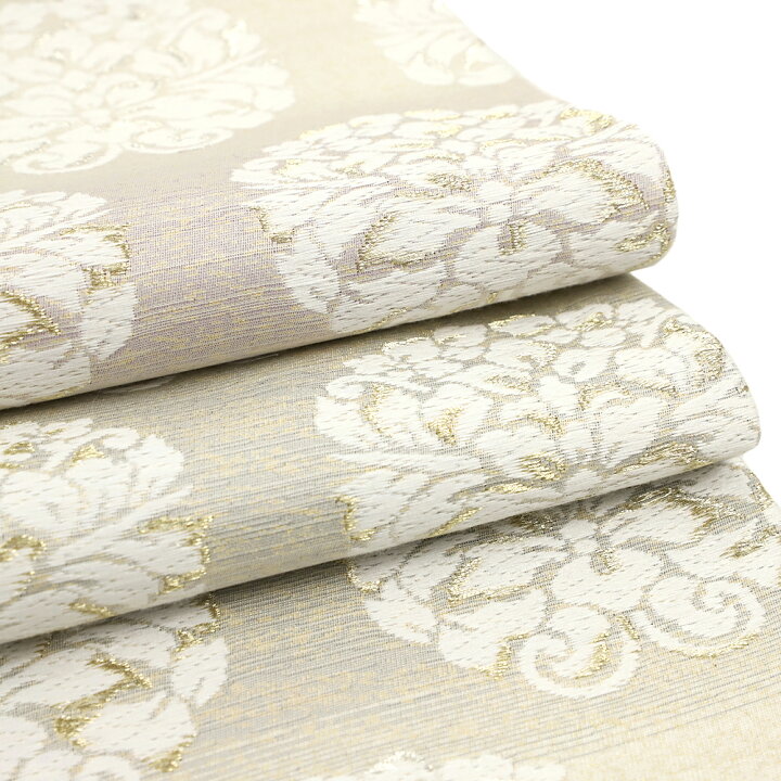 楽天市場】袋帯 正絹 唐織 西陣織 新品 白地 華文 横段 金銀糸 西陣 大  