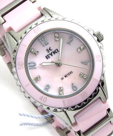 【 表示価格から10％割引クーポンあり 】レディース 腕時計 セラミック EYKI 天然ピンクシェル文字盤 ピンクSS PINK 送料無料